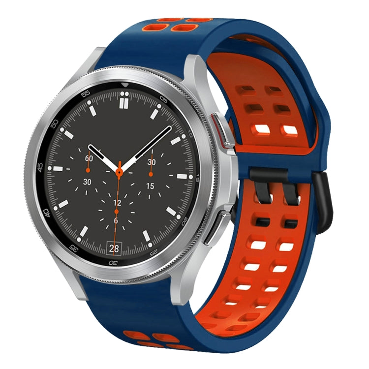 20mm Breathable Two-Color Silicone Watch Band, For Samsung Galaxy Watch 4 Classic 46mm