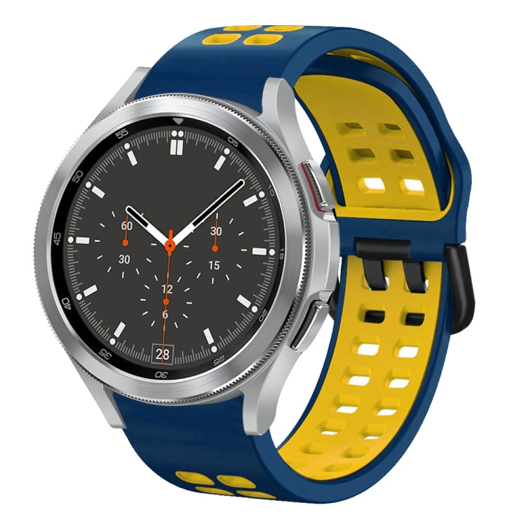 20mm Breathable Two-Color Silicone Watch Band, For Samsung Galaxy Watch 4 Classic 46mm