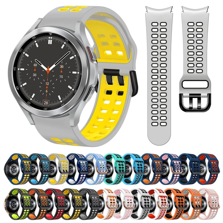 20mm Breathable Two-Color Silicone Watch Band, For Samsung Galaxy Watch 4 Classic 46mm