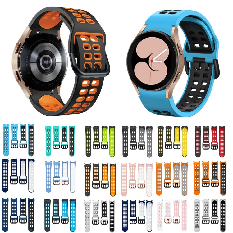 20mm Breathable Two-Color Silicone Watch Band, For Samsung Galaxy Watch 4 Classic 46mm