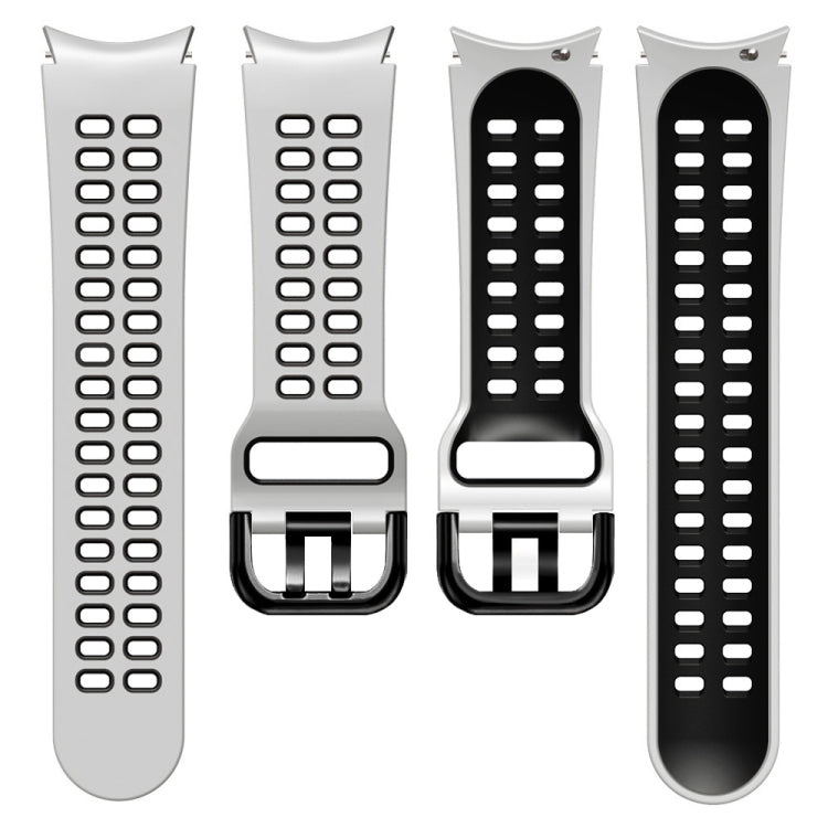 20mm Breathable Two-Color Silicone Watch Band, For Samsung Galaxy Watch 4 Classic 46mm