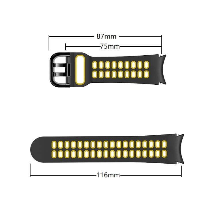 20mm Breathable Two-Color Silicone Watch Band, For Samsung Galaxy Watch 4 Classic 46mm