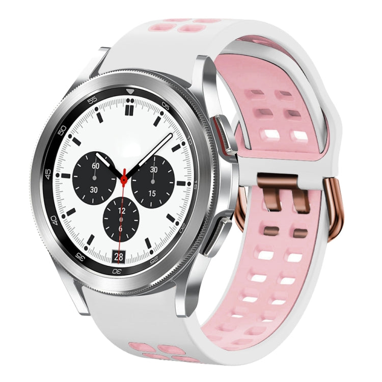 20mm Breathable Two-Color Silicone Watch Band, For Samsung Galaxy Watch 4 Classic 42mm