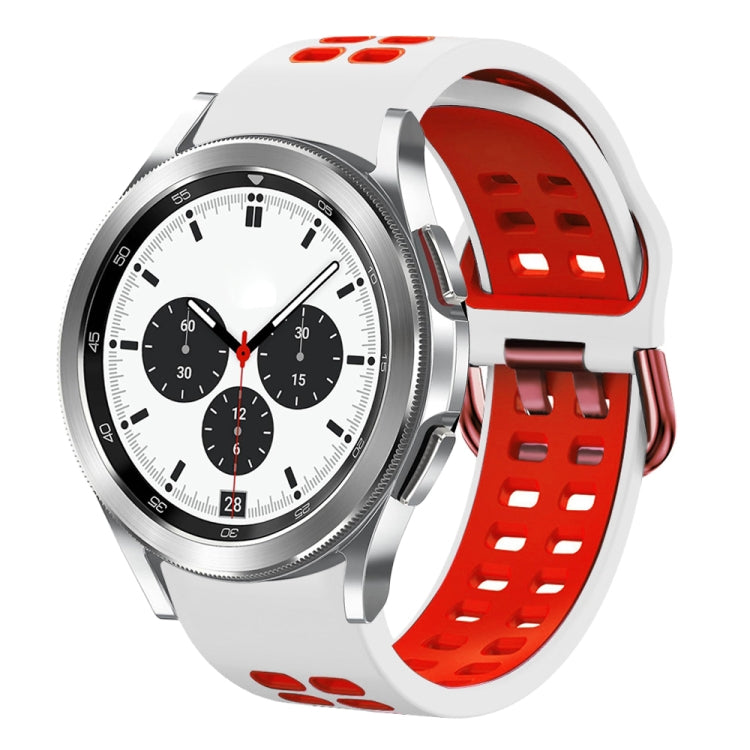 20mm Breathable Two-Color Silicone Watch Band, For Samsung Galaxy Watch 4 Classic 42mm