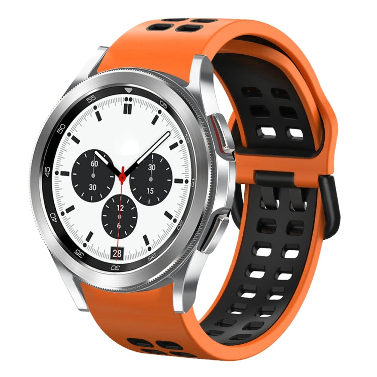 20mm Breathable Two-Color Silicone Watch Band, For Samsung Galaxy Watch 4 Classic 42mm