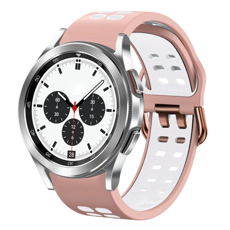 20mm Breathable Two-Color Silicone Watch Band, For Samsung Galaxy Watch 4 Classic 42mm