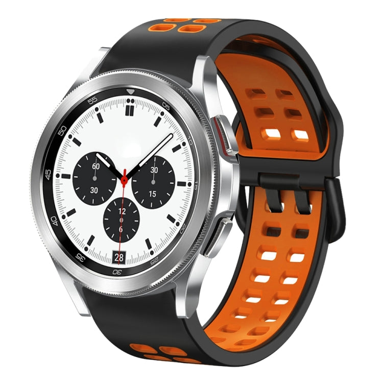 20mm Breathable Two-Color Silicone Watch Band, For Samsung Galaxy Watch 4 Classic 42mm