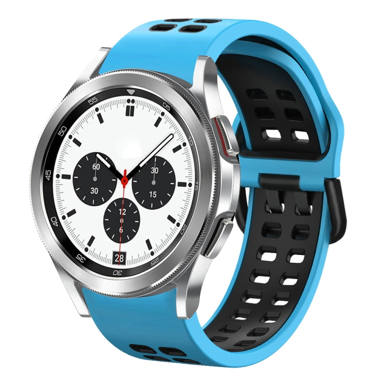 20mm Breathable Two-Color Silicone Watch Band, For Samsung Galaxy Watch 4 Classic 42mm