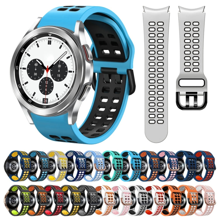 20mm Breathable Two-Color Silicone Watch Band, For Samsung Galaxy Watch 4 Classic 42mm