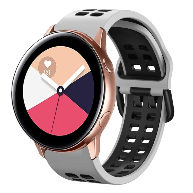 20mm Breathable Two-Color Silicone Watch Band, For Galaxy Watch Active 2