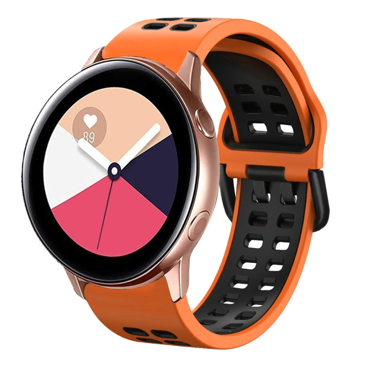 20mm Breathable Two-Color Silicone Watch Band, For Galaxy Watch Active 2