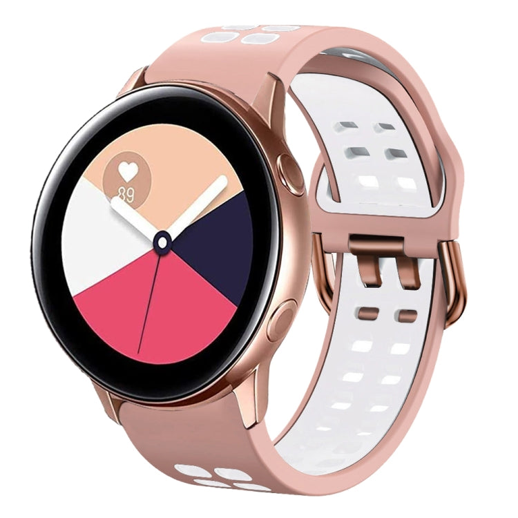 20mm Breathable Two-Color Silicone Watch Band, For Galaxy Watch Active 2