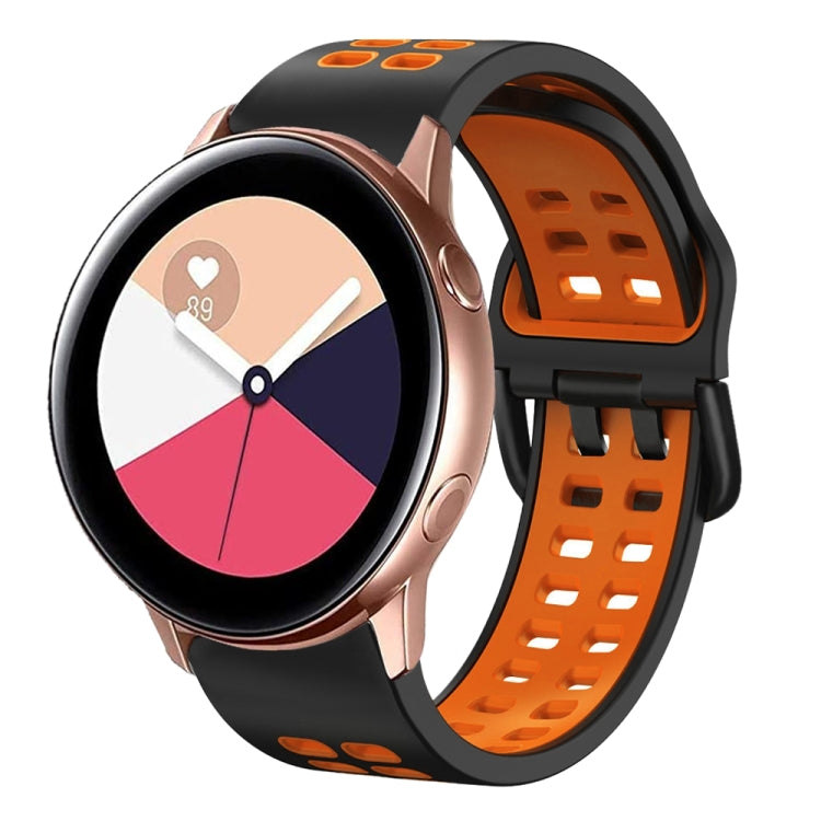 20mm Breathable Two-Color Silicone Watch Band, For Galaxy Watch Active 2