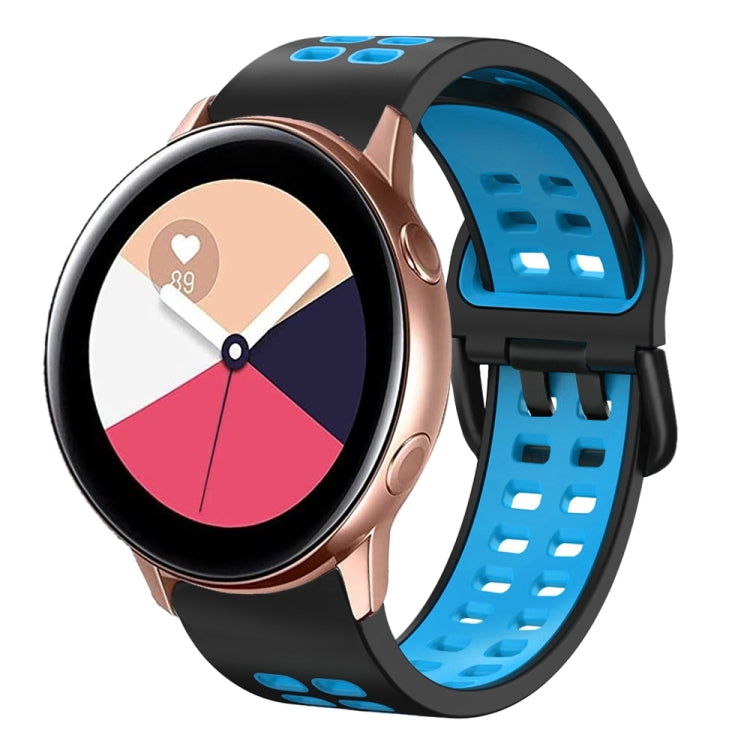 20mm Breathable Two-Color Silicone Watch Band, For Galaxy Watch Active 2