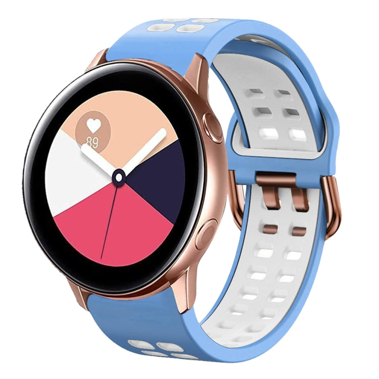 20mm Breathable Two-Color Silicone Watch Band, For Galaxy Watch Active 2