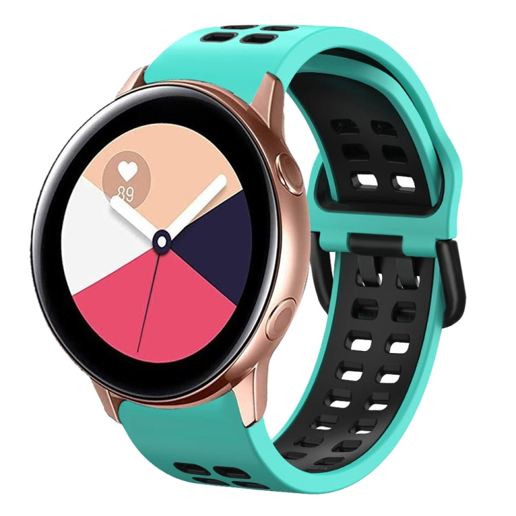 20mm Breathable Two-Color Silicone Watch Band, For Galaxy Watch Active 2