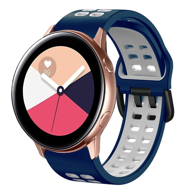 20mm Breathable Two-Color Silicone Watch Band, For Galaxy Watch Active 2