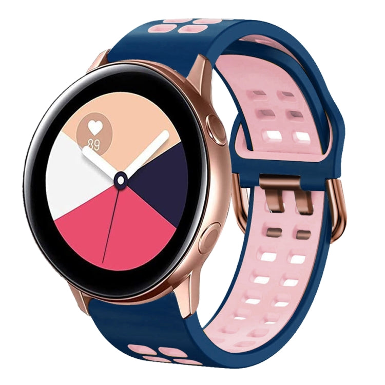 20mm Breathable Two-Color Silicone Watch Band, For Galaxy Watch Active 2
