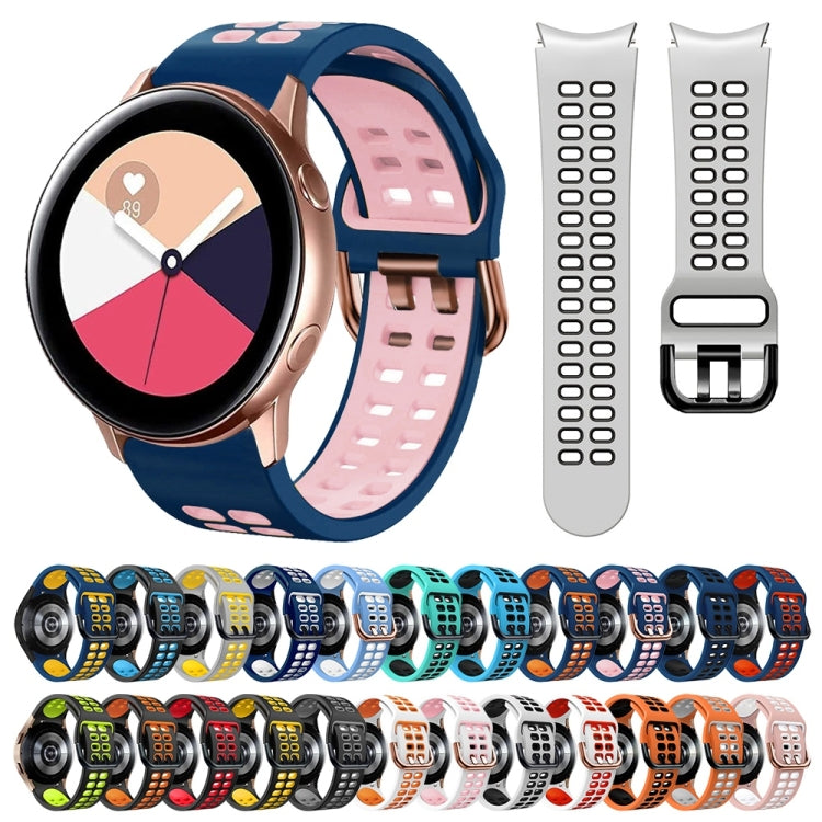 20mm Breathable Two-Color Silicone Watch Band, For Galaxy Watch Active 2