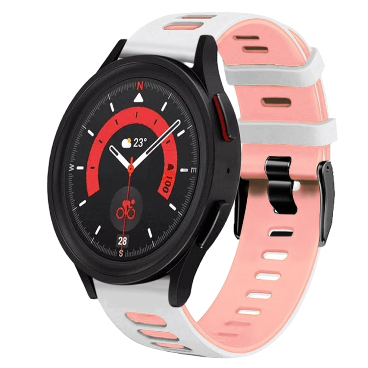 20mm Two-Color Silicone Watch Band, For Samsung Galaxy Watch 5 44mm