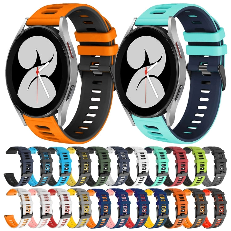 20mm Two-Color Silicone Watch Band, For Samsung Galaxy Watch 4 40mm
