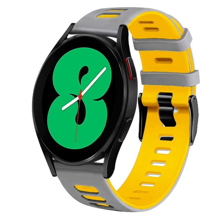 20mm Two-Color Silicone Watch Band, For Samsung Galaxy Watch 4 44mm