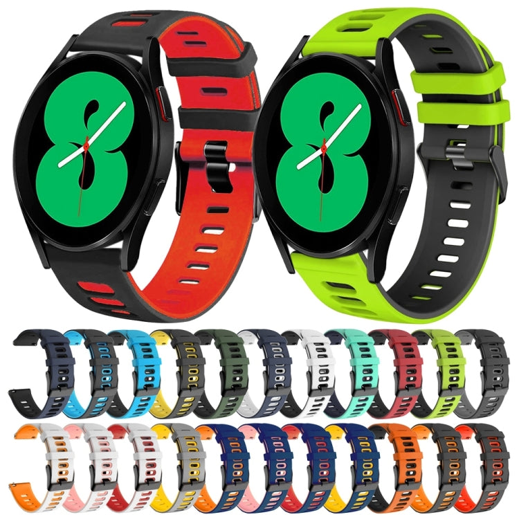 20mm Two-Color Silicone Watch Band, For Samsung Galaxy Watch 4 44mm