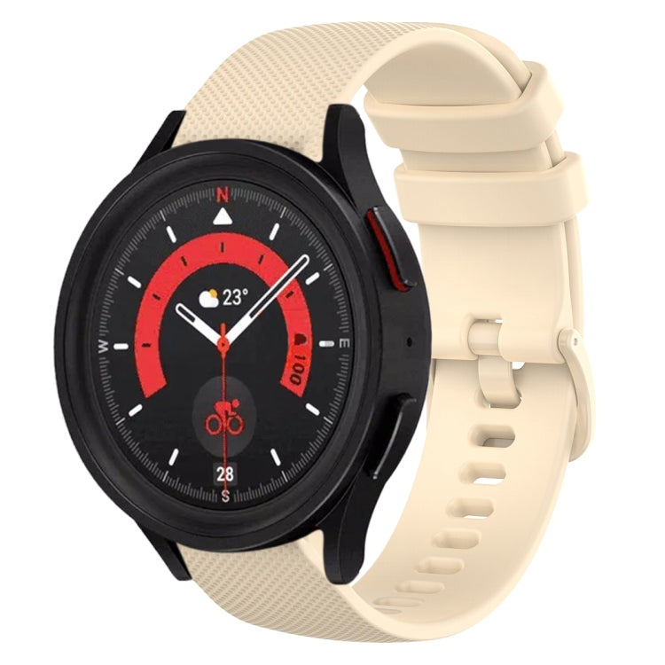 20mm Plaid Solid Color Silicone Watch Band, For Samsung Galaxy Watch5 40mm, For Samsung Galaxy Watch5 44mm