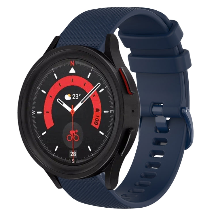 20mm Plaid Solid Color Silicone Watch Band, For Samsung Galaxy Watch5 40mm, For Samsung Galaxy Watch5 44mm