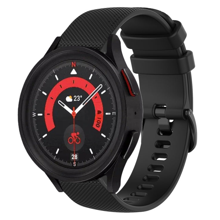 20mm Plaid Solid Color Silicone Watch Band, For Samsung Galaxy Watch5 40mm, For Samsung Galaxy Watch5 44mm