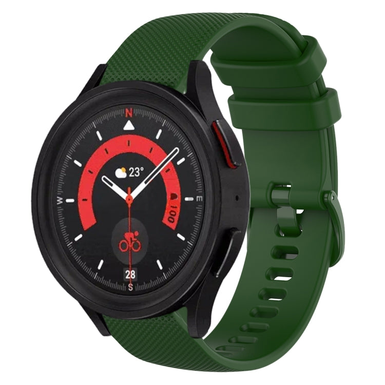 20mm Plaid Solid Color Silicone Watch Band, For Samsung Galaxy Watch5 40mm, For Samsung Galaxy Watch5 44mm