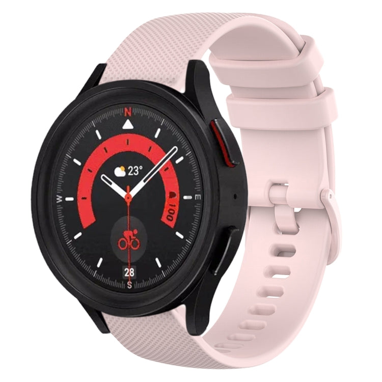 20mm Plaid Solid Color Silicone Watch Band, For Samsung Galaxy Watch5 40mm, For Samsung Galaxy Watch5 44mm