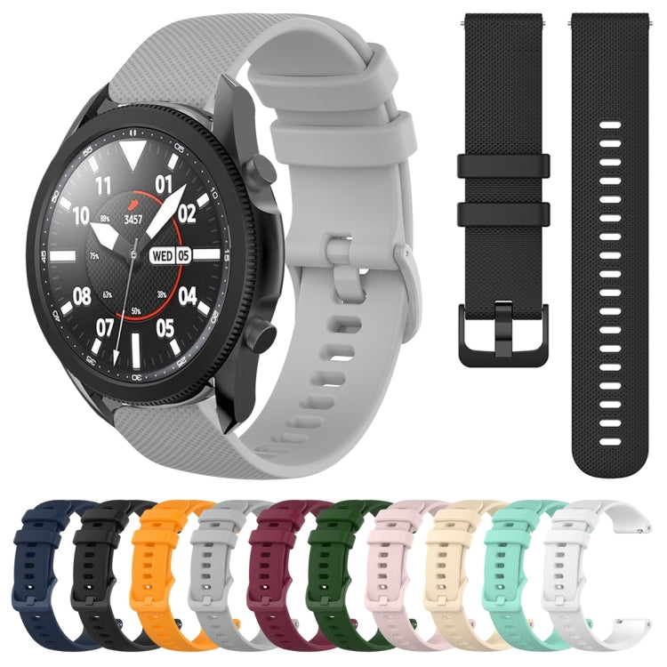 20mm Plaid Solid Color Silicone Watch Band, For Samsung Galaxy Watch5 Pro 45mm, For Samsung Galaxy Watch4 40mm