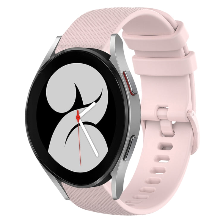 20mm Plaid Solid Color Silicone Watch Band, For Samsung Galaxy Watch5 Pro 45mm, For Samsung Galaxy Watch4 40mm