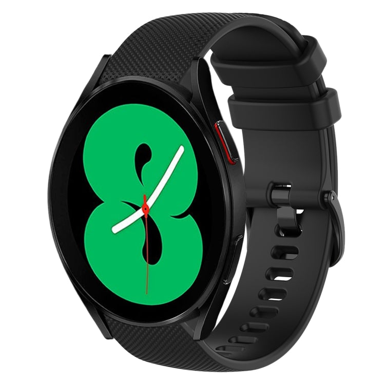 20mm Plaid Solid Color Silicone Watch Band, For Samsung Galaxy Watch4 44mm, For Samsung Galaxy Watch4 Classic 46mm