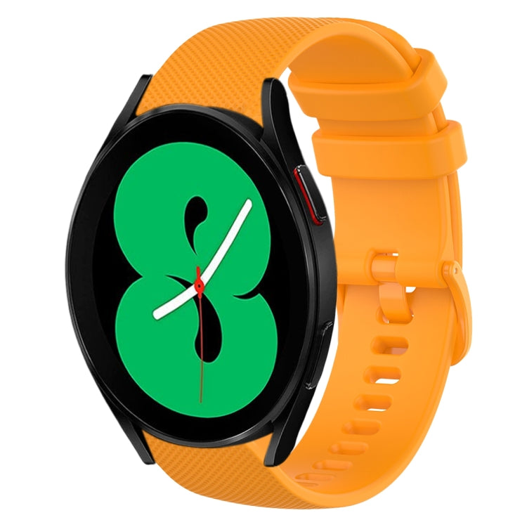 20mm Plaid Solid Color Silicone Watch Band, For Samsung Galaxy Watch4 44mm, For Samsung Galaxy Watch4 Classic 46mm