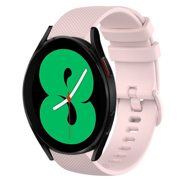 20mm Plaid Solid Color Silicone Watch Band, For Samsung Galaxy Watch4 44mm, For Samsung Galaxy Watch4 Classic 46mm