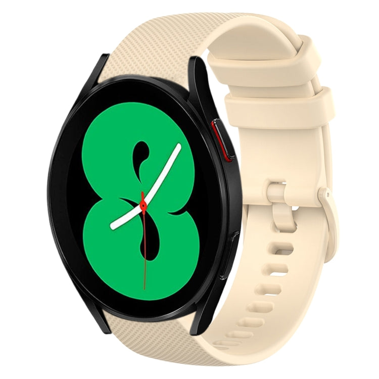 20mm Plaid Solid Color Silicone Watch Band, For Samsung Galaxy Watch4 44mm, For Samsung Galaxy Watch4 Classic 46mm