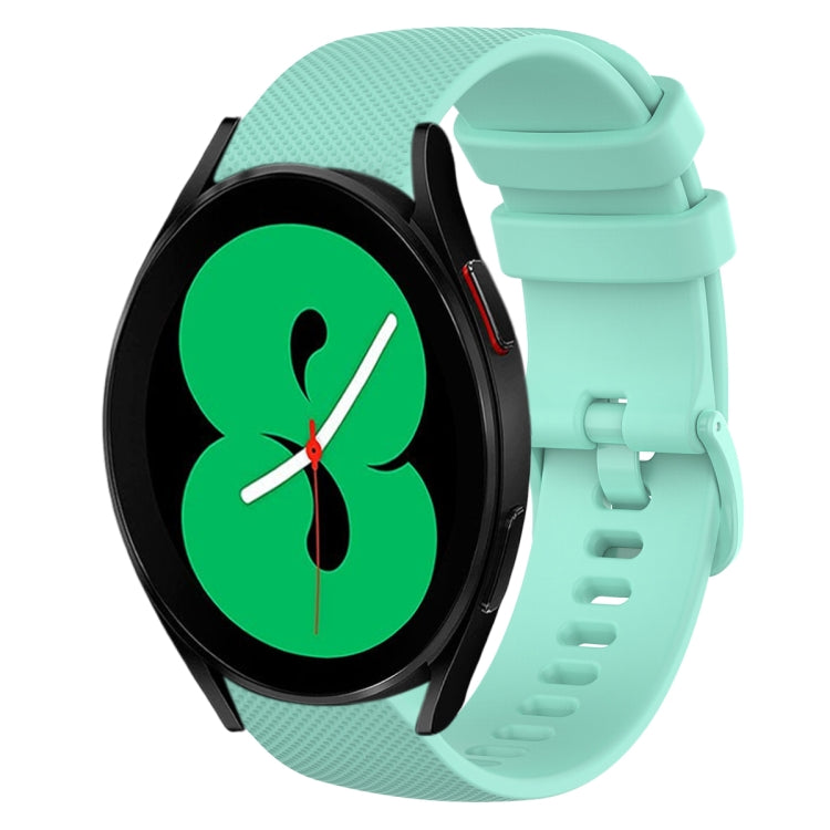 20mm Plaid Solid Color Silicone Watch Band, For Samsung Galaxy Watch4 44mm, For Samsung Galaxy Watch4 Classic 46mm