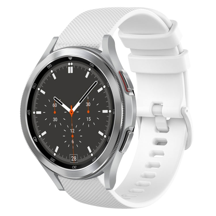20mm Plaid Solid Color Silicone Watch Band, For Samsung Galaxy Watch4 44mm, For Samsung Galaxy Watch4 Classic 46mm