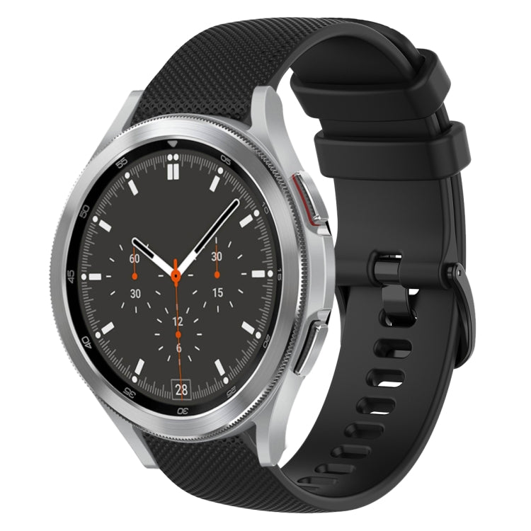 20mm Plaid Solid Color Silicone Watch Band, For Samsung Galaxy Watch4 44mm, For Samsung Galaxy Watch4 Classic 46mm