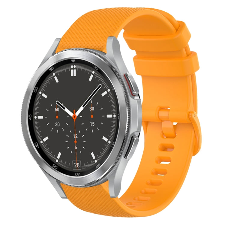 20mm Plaid Solid Color Silicone Watch Band, For Samsung Galaxy Watch4 44mm, For Samsung Galaxy Watch4 Classic 46mm
