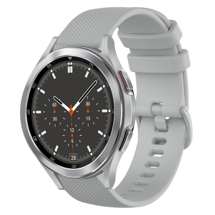20mm Plaid Solid Color Silicone Watch Band, For Samsung Galaxy Watch4 44mm, For Samsung Galaxy Watch4 Classic 46mm