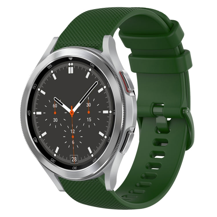 20mm Plaid Solid Color Silicone Watch Band, For Samsung Galaxy Watch4 44mm, For Samsung Galaxy Watch4 Classic 46mm