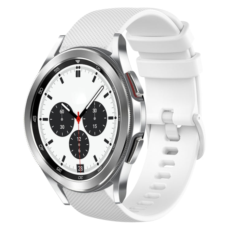 20mm Plaid Solid Color Silicone Watch Band, For Samsung Galaxy Watch4 Classic 42mm, For Samsung Galaxy Watch Active 2