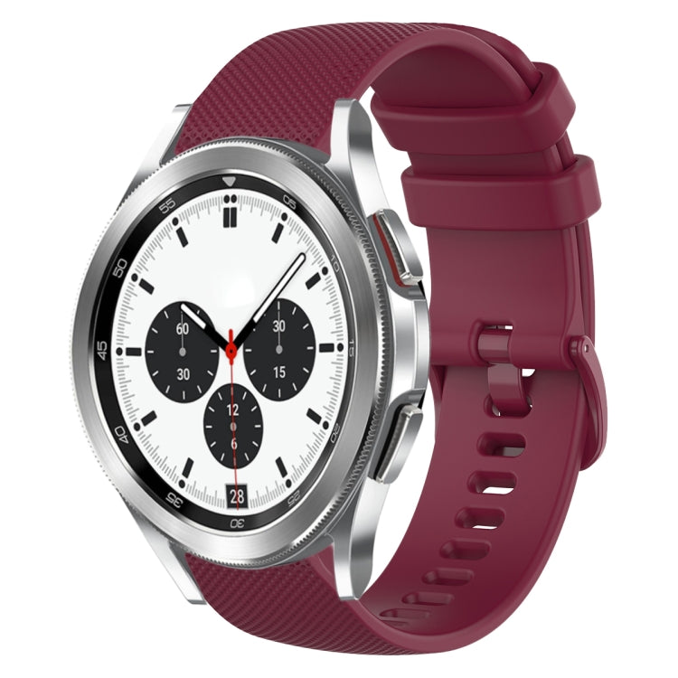 20mm Plaid Solid Color Silicone Watch Band, For Samsung Galaxy Watch4 Classic 42mm, For Samsung Galaxy Watch Active 2