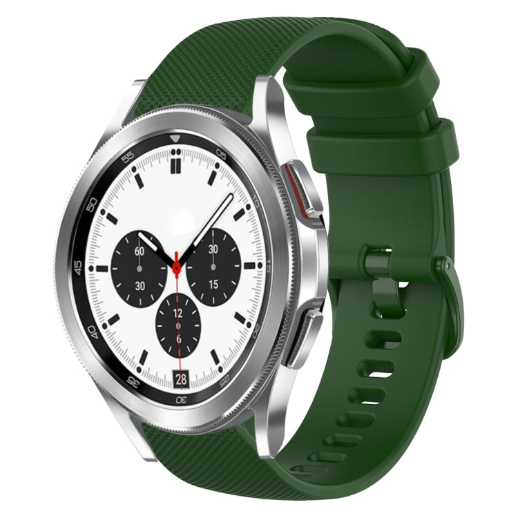20mm Plaid Solid Color Silicone Watch Band, For Samsung Galaxy Watch4 Classic 42mm, For Samsung Galaxy Watch Active 2