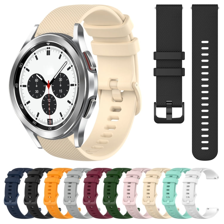 20mm Plaid Solid Color Silicone Watch Band, For Samsung Galaxy Watch4 Classic 42mm, For Samsung Galaxy Watch Active 2