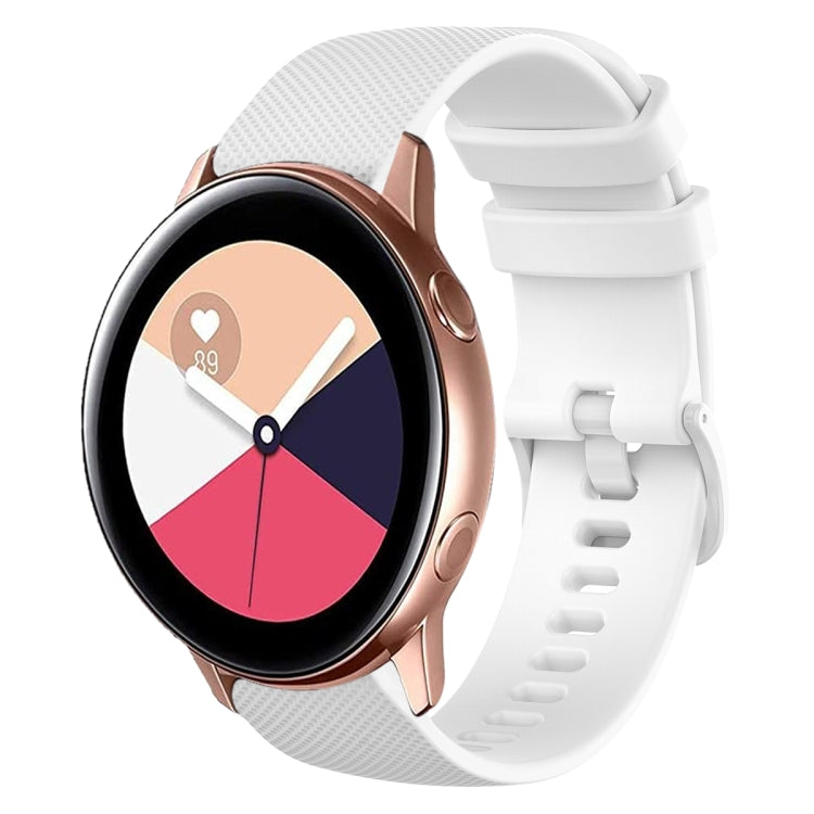 20mm Plaid Solid Color Silicone Watch Band, For Samsung Galaxy Watch4 Classic 42mm, For Samsung Galaxy Watch Active 2