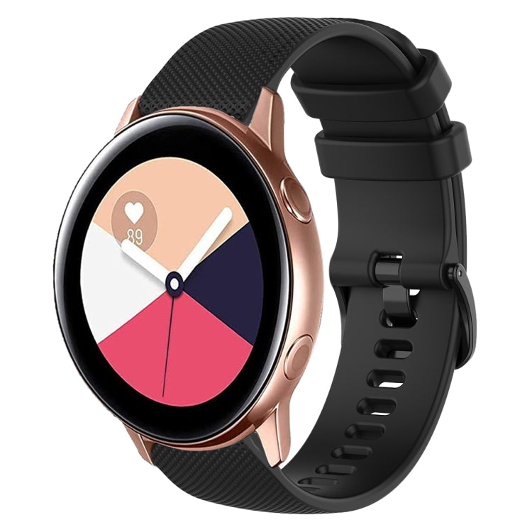 20mm Plaid Solid Color Silicone Watch Band, For Samsung Galaxy Watch4 Classic 42mm, For Samsung Galaxy Watch Active 2